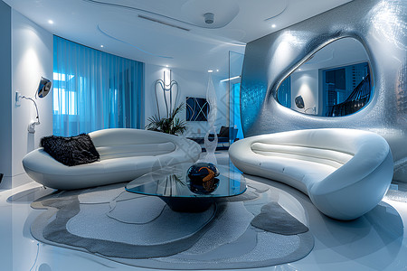 未来感的房间未来主义客厅设计图片