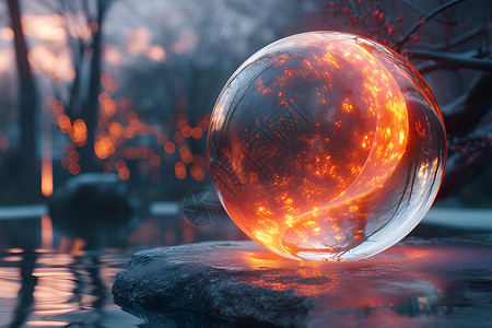 水中火球背景图片