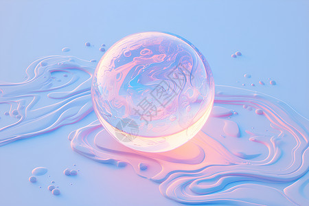 梦幻的玻璃球体背景图片