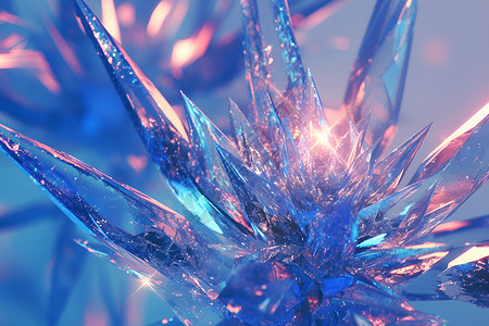 水晶的立体花朵背景图片