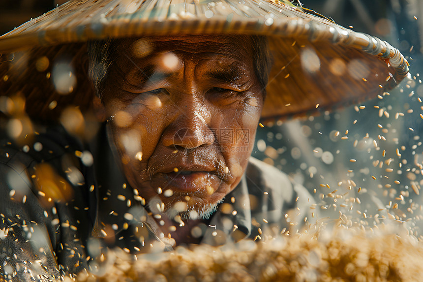 水稻农民图片