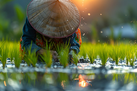 水稻种植背景图片