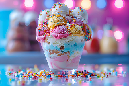 冰淇淋球背景图片