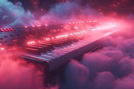 音乐装置云海里的电子琴插画