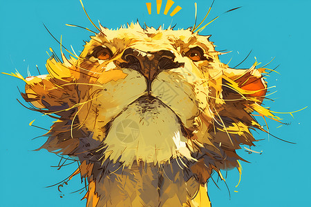 卡通毛绒狮子背景图片