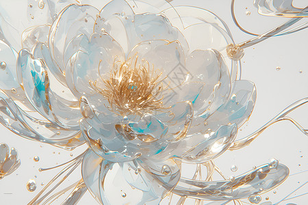 晶莹剔透的玻璃花背景图片
