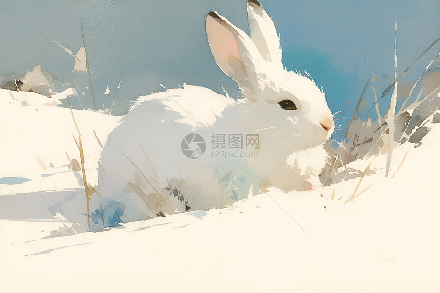 一只白兔图片