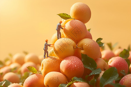 果农展示水果一幅宁静的收获场景设计图片