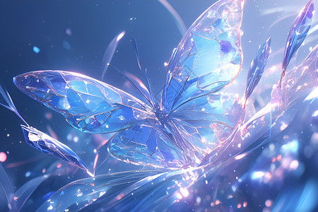 翩翩的蓝色蝴蝶背景图片