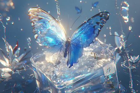 蓝蝴蝶艺术品背景图片