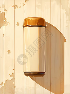 木杯子金顶木墙上挂着的壁灯插画