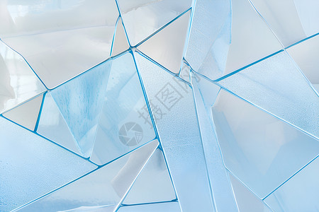 蓝色纹路背景几何玻璃艺术插画