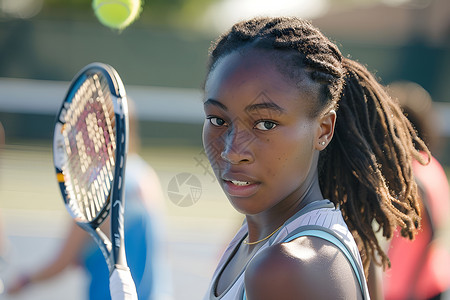 夏日网球训练的学生背景图片