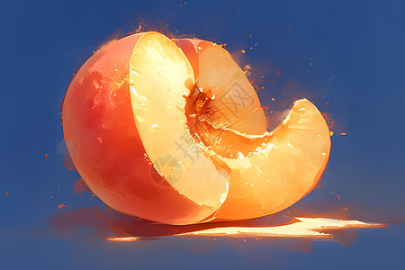 桃子果肉神秘的桃子之光插画