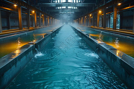 工厂处理的工业废水高清图片