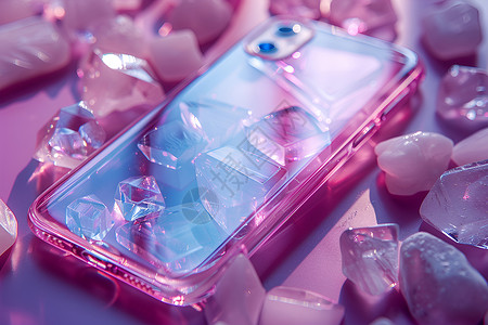 冰凉透明的手机背景背景图片