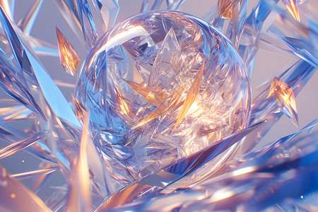 玻璃物体魔幻光影中的水晶设计图片