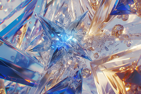 抽象物体奇幻魅力的水晶设计图片