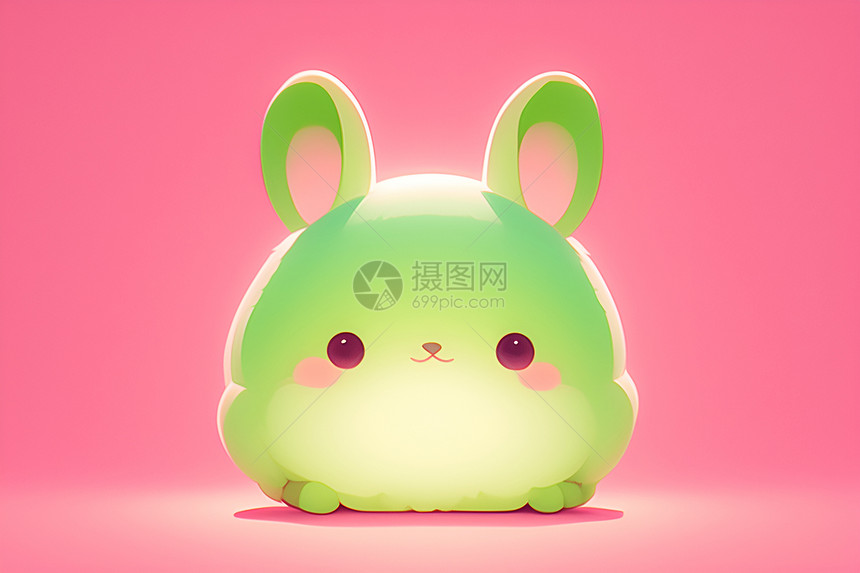 欢乐的棉花糖兔子图片