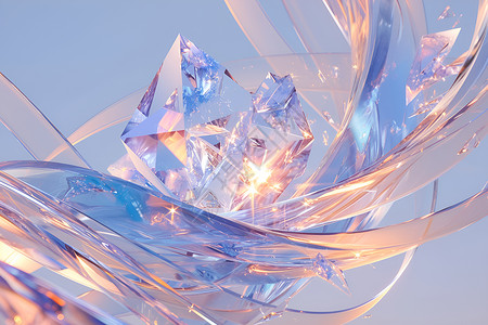 冰晶背景玻璃魔幻光影设计图片
