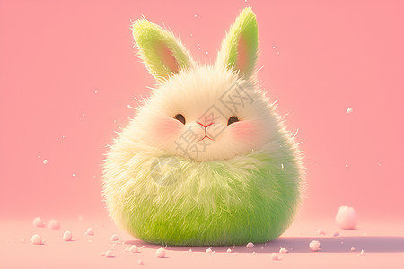 小兔叽绒毛绿兔设计图片