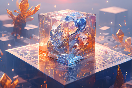 玻璃物体水晶立方体的魅力设计图片