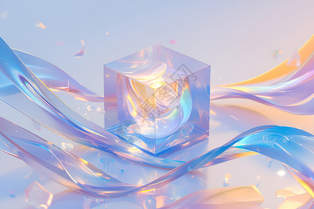 冰晶背景水晶光影设计图片