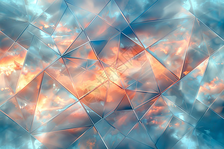 几何玻璃主题手机壁纸背景图片