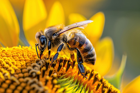 太阳花上的蜜蜂背景图片