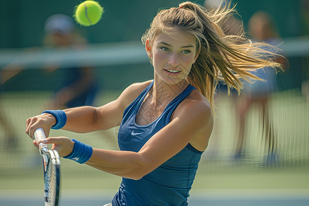 女子网球夏日活力的女学生背景