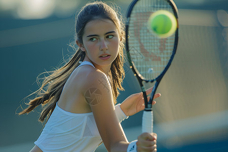 网球培训女学生背景图片