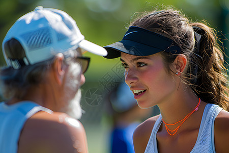 女子培训网球培训体验中的少女背景