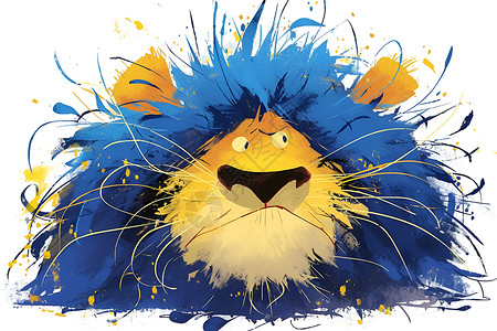 蓝鬃金眼的狮子背景图片