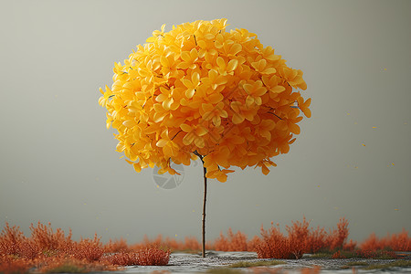 黄色桂花树背景图片