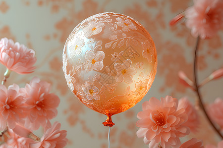 鲜花气球背景图片