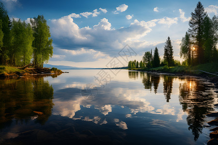 魔幻风格的湖泊背景图片
