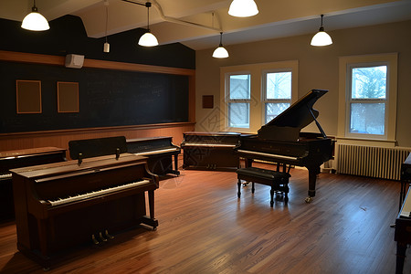 地板教室一间宁静的音乐教室背景