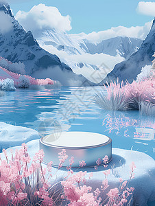 湖泊雪山湖泊与雪山设计图片