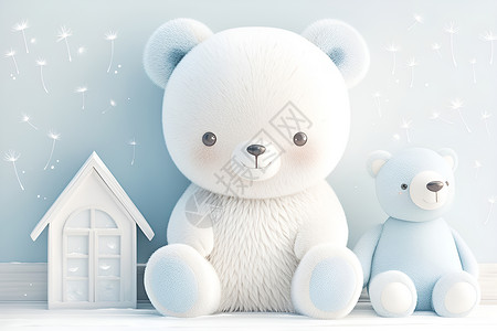 温馨可爱的熊玩偶背景图片