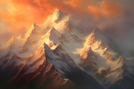 山峦沐浴在柔和温暖的光线中背景图片