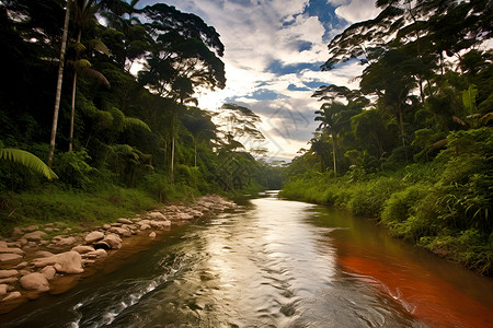原始主义自然主义的河流背景