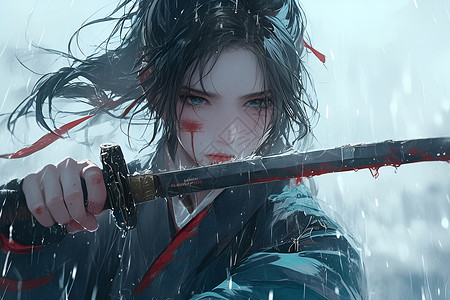 剑雨少女背景图片