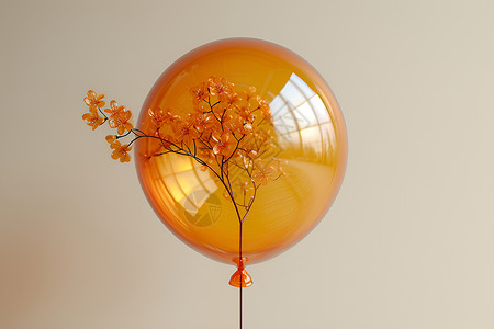 悬浮在树枝上的气球背景图片