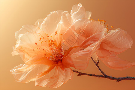 花之绝艳橙色简约花朵高清图片