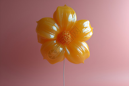 明黄色的塑料材质气球背景图片