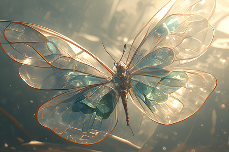 清晨蝴蝶的翅膀背景图片
