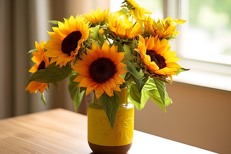 花瓶里太阳花花瓶里的太阳花背景