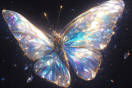 一只水晶蝴蝶高清图片