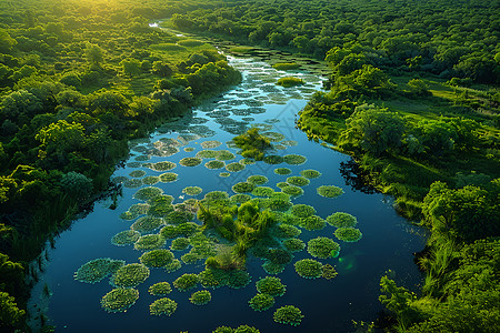 绿树成荫的河流背景图片