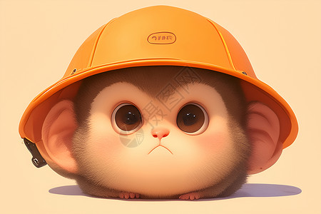 可爱胖乎乎的猴子头像插画